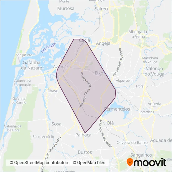 AveiroBus (Bus) coverage area map