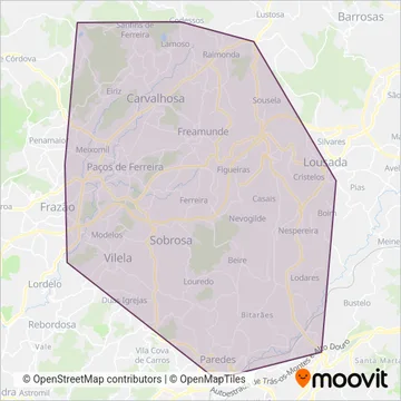 Auto Viação Pacense coverage area map