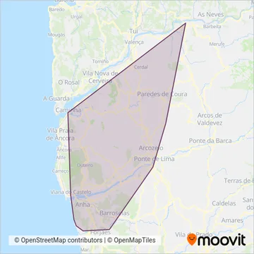 Auto Viação do Minho coverage area map