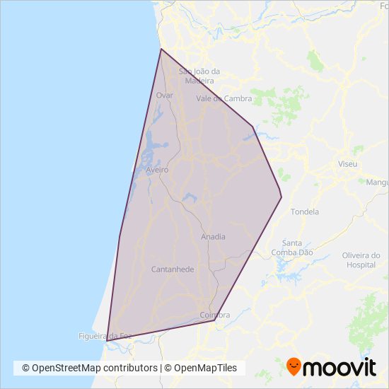 BusWay - Região de Aveiro coverage area map