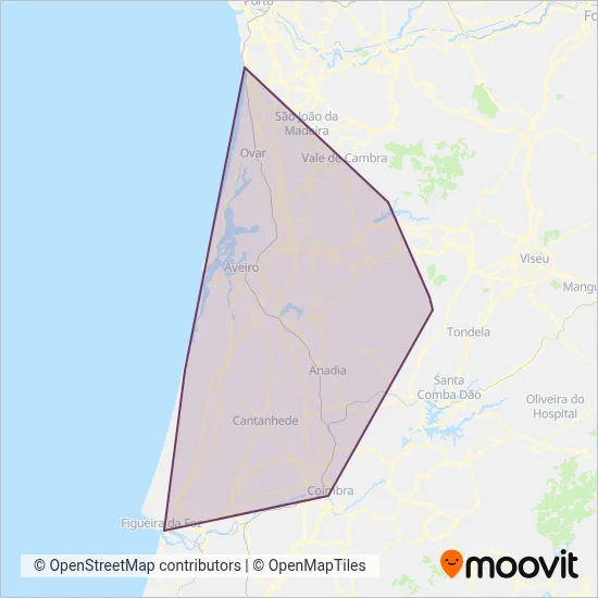 BusWay - Região de Aveiro coverage area map