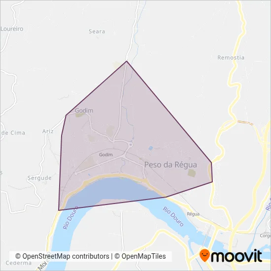 TUPR - Transportes Urbanos do Peso da Régua coverage area map