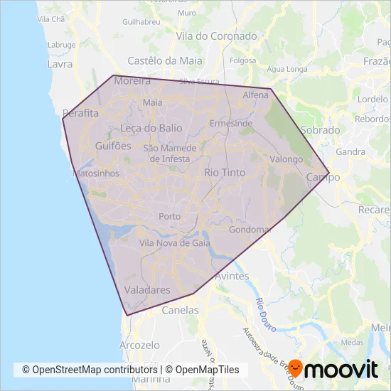 STCP coverage area map