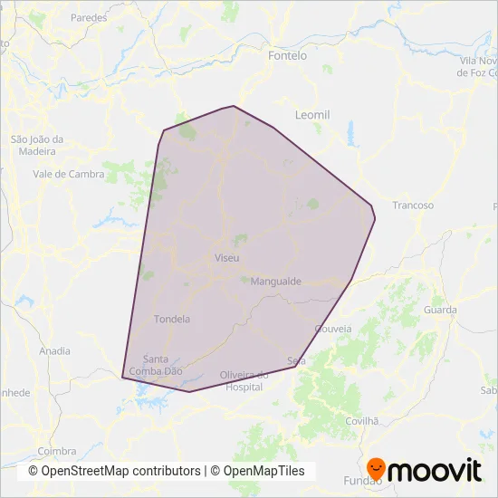 Mobi Viseu Dão Lafões coverage area map