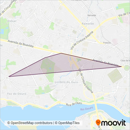 Metro do Porto - Metrobus coverage area map