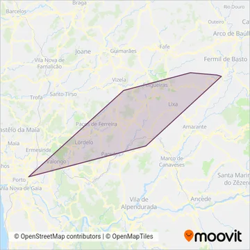 Auto Viação Landim coverage area map