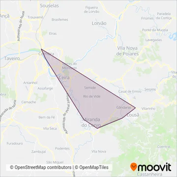 Metro Mondego coverage area map