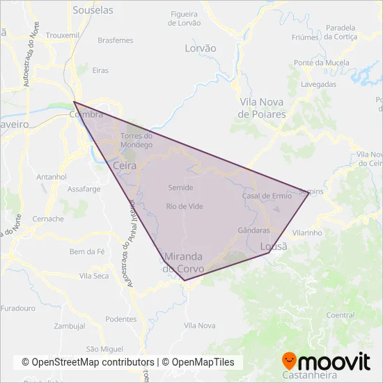 Metro Mondego coverage area map