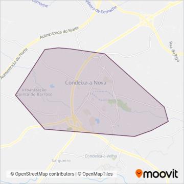 Área de cobertura no mapa do(a) UrbCondeixa - Condeixa em Movimento