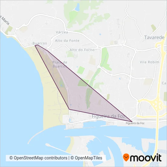 Município da Figueira da Foz (Bus) coverage area map