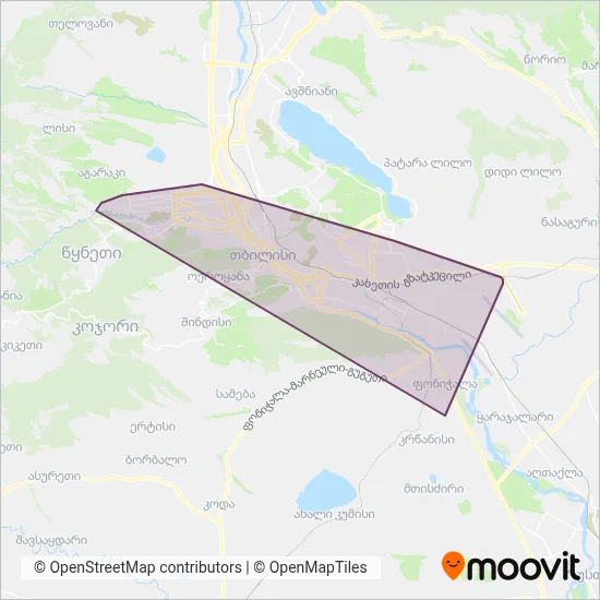 Tbilisi Minibus coverage area map