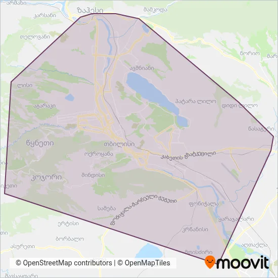 Tbilisi Transport Company (Bus) coverage area map