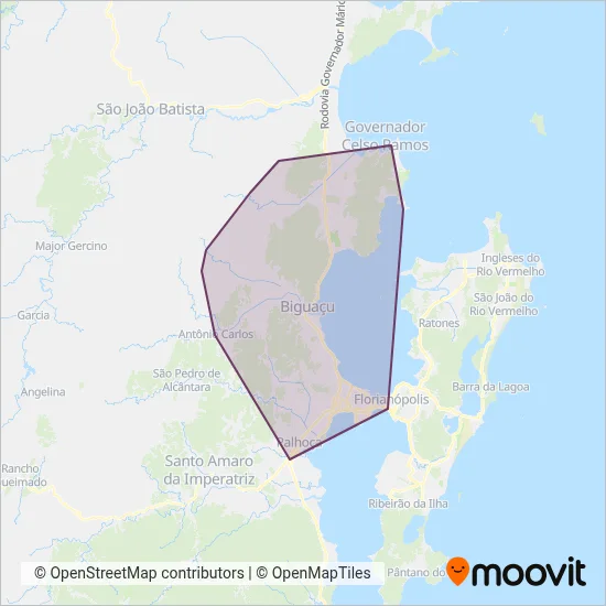 Biguaçu coverage area map