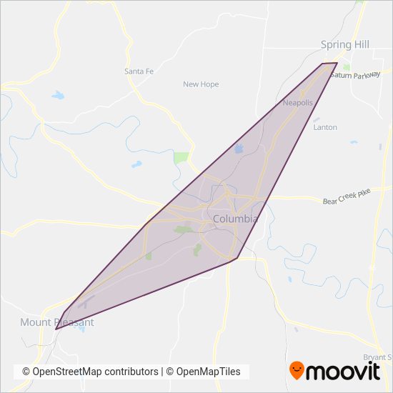 SCATS coverage area map