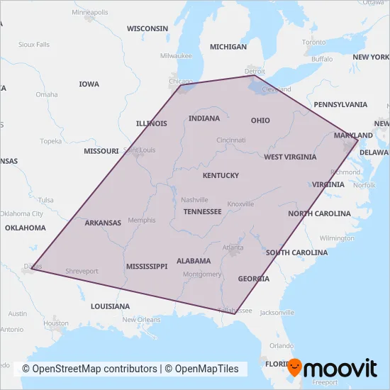 Greyhound-us coverage area map