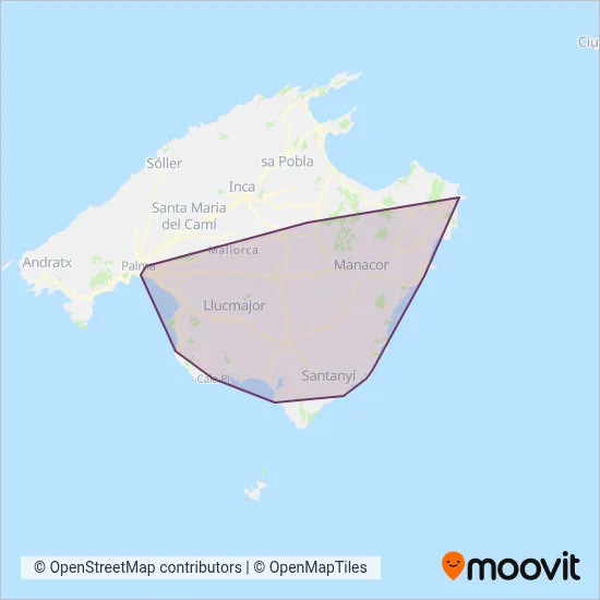 Mapa del área de cobertura de Sagalés-Caldentey