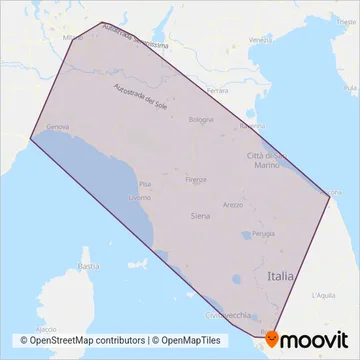 Trenitalia coverage area map