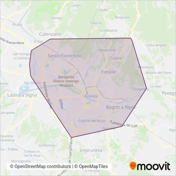Autolinee Toscane coverage area map