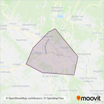 Autolinee Toscane coverage area map