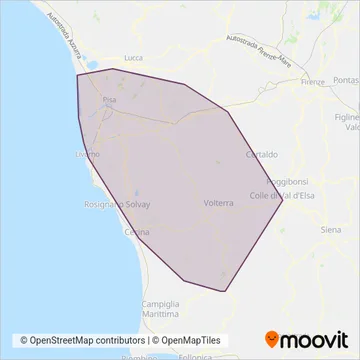 Autolinee Toscane coverage area map
