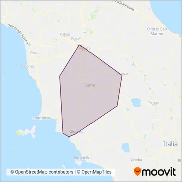 Autolinee Toscane coverage area map