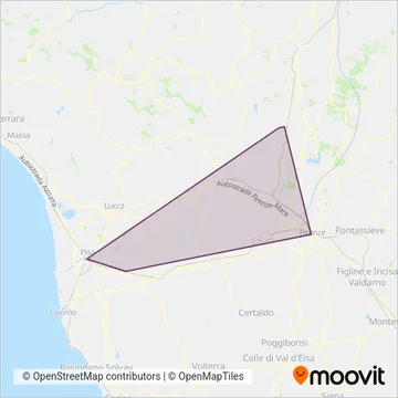 Autolinee Toscane coverage area map
