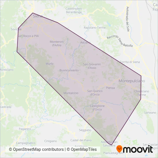 Florence and Province - Tuscan Bus Lines coverage area map