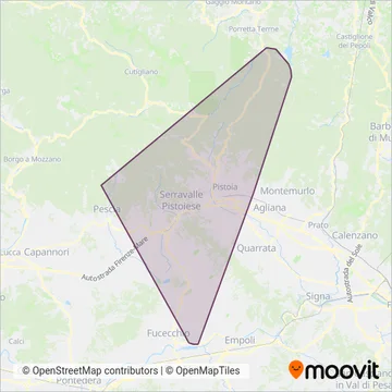 Pistoia e Provincia - Autolinee Toscane coverage area map