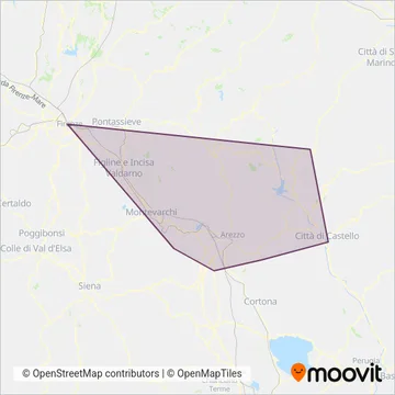 Arezzo e provincia - Autolinee Toscane coverage area map