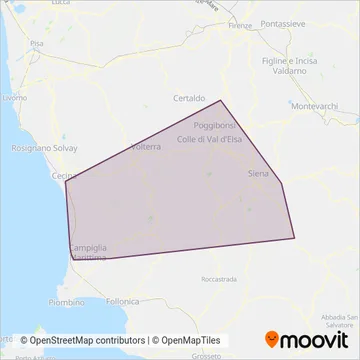 Siena e provincia - Autolinee Toscane coverage area map
