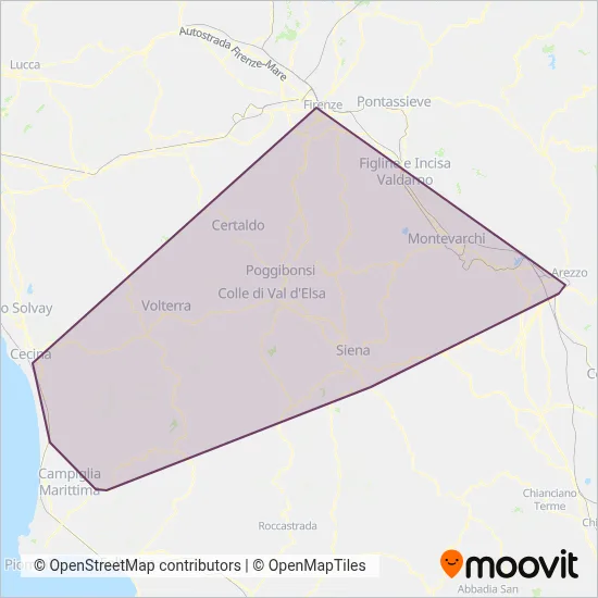 Area coperta dal servizio di Siena e provincia - Autolinee Toscane