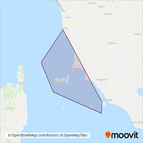 Toremar Toscana Regionale Marittima Spa coverage area map