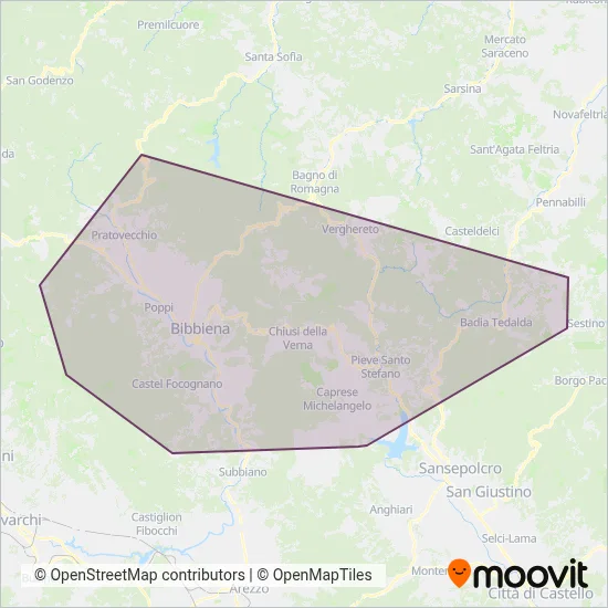 Tiemme S.p.A. (Casentino) coverage area map