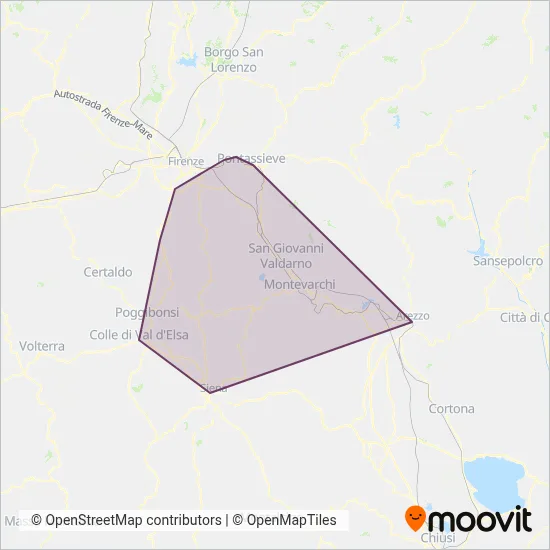 Area coperta dal servizio di PM SERVICE SRL