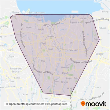 Transjakarta coverage area map