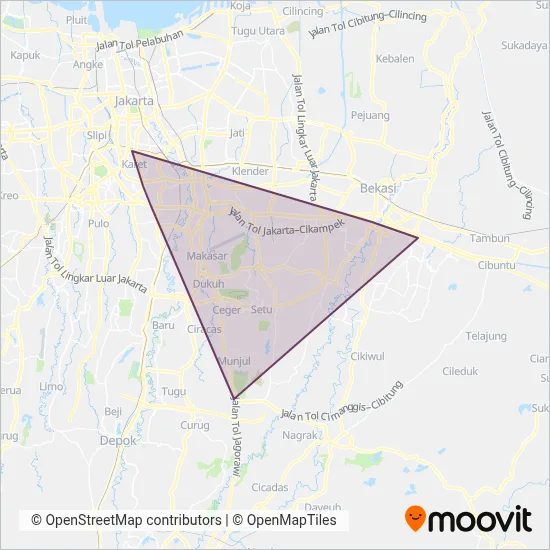 LRT Jabodebek coverage area map
