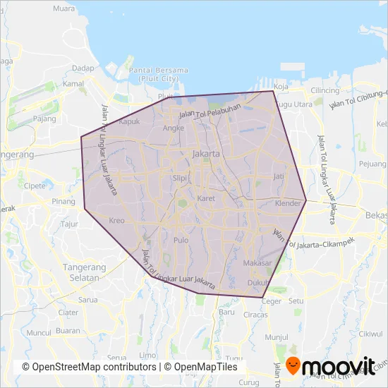 Transjakarta BRT coverage area map