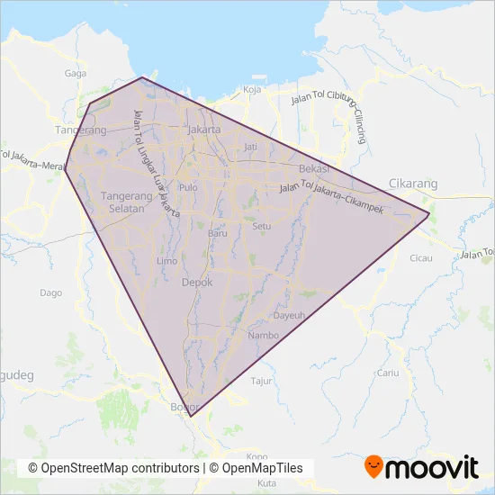 TransJabodetabek coverage area map