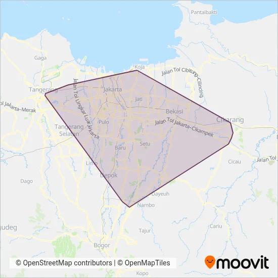 Mayasari Bakti coverage area map