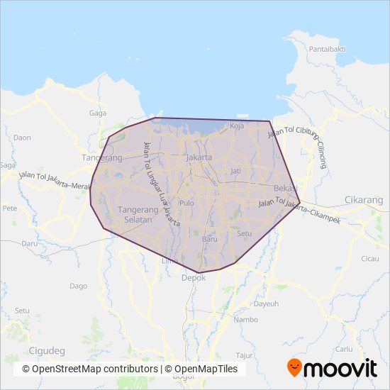 TransJakarta coverage area map