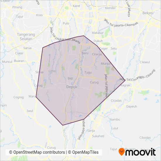 Angkot Depok coverage area map