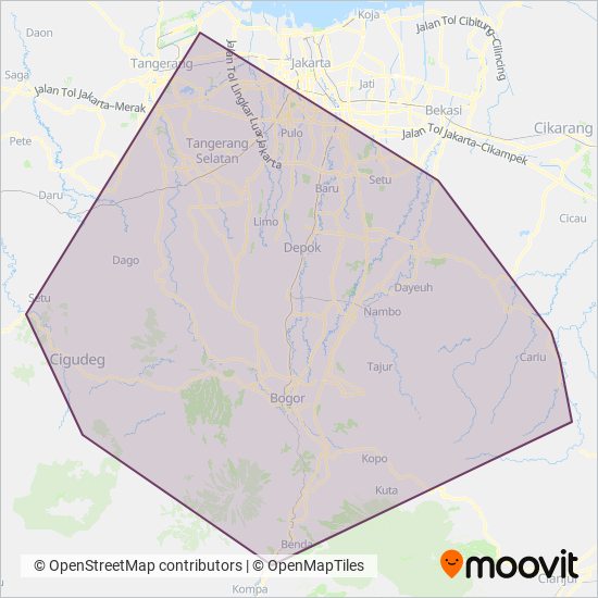 Angkutan Kabupaten Bogor coverage area map