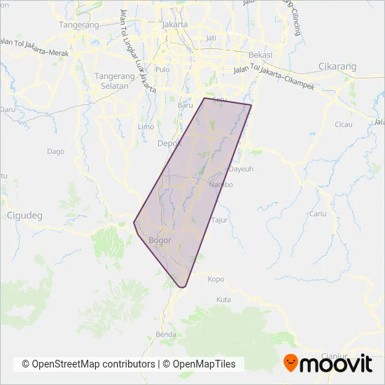 Angkot Bogor coverage area map