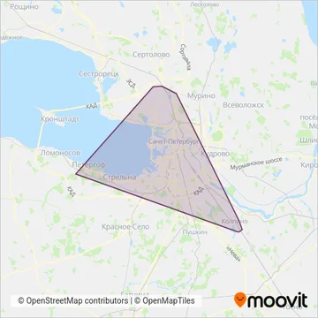 * СПб ГУП «Пассажиравтотранс» coverage area map