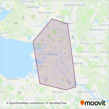 Схема покрытия компании Петербургский метрополитен