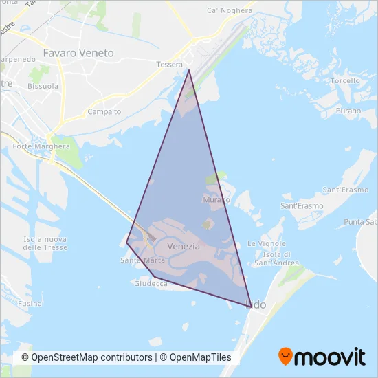 Alilaguna coverage area map
