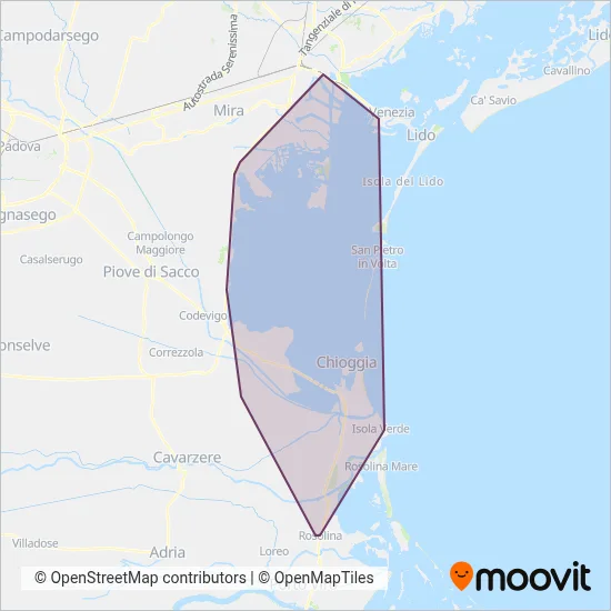 Arriva Veneto coverage area map