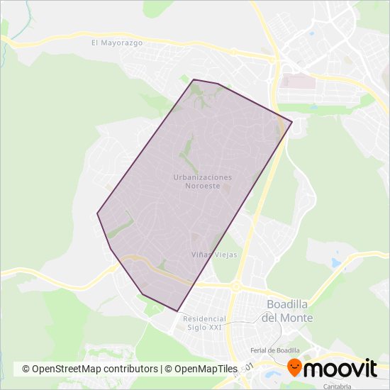 Urbanos de Boadilla del Monte coverage area map