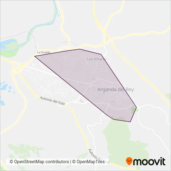 Urbanos de Arganda del Rey coverage area map