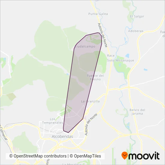 Urbanos de San Sebastián de los Reyes coverage area map
